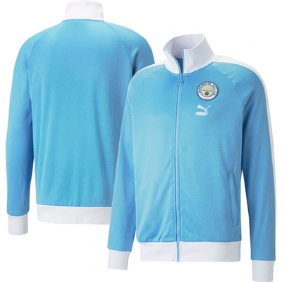 Puma Sky Blue Manchester City Ftblheritage T7 Raglan Full-zip Track Jacket