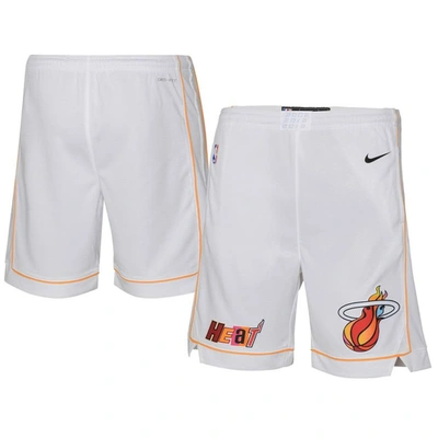 Jordan Brand Kids' Youth  White Miami Heat 2022/23 City Edition Swingman Shorts