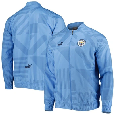 Puma Light Blue Manchester City Pre-match Raglan Full-zip Training Jacket