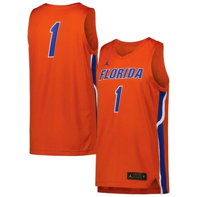 Jordan Brand #1 Orange Florida Gators Team Replica Basketball Jersey