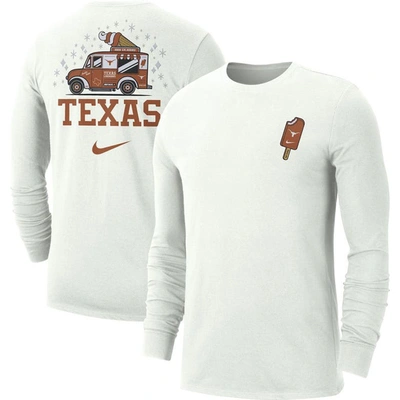 Nike White Texas Longhorns Campus Ice Cream Long Sleeve T-shirt