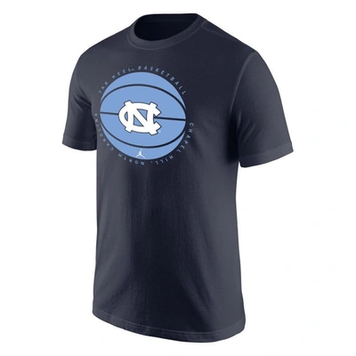 Jordan Brand Navy North Carolina Tar Heels Basketball Logo T-shirt