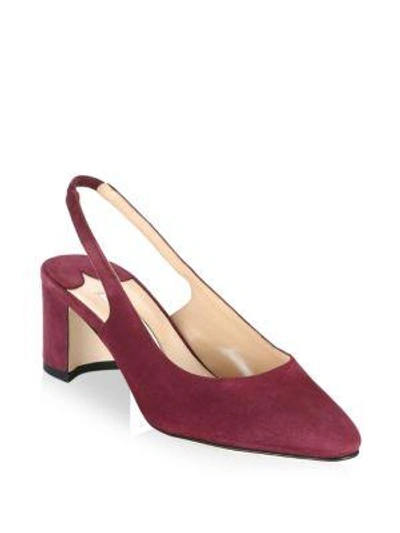 Manolo Blahnik Allurasa Slingback Pumps In Plum