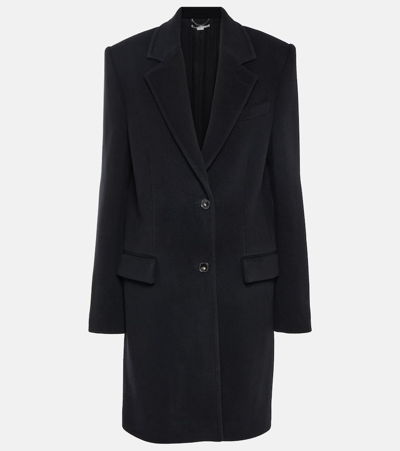 Stella Mccartney Black Single Breasted Wool Coat