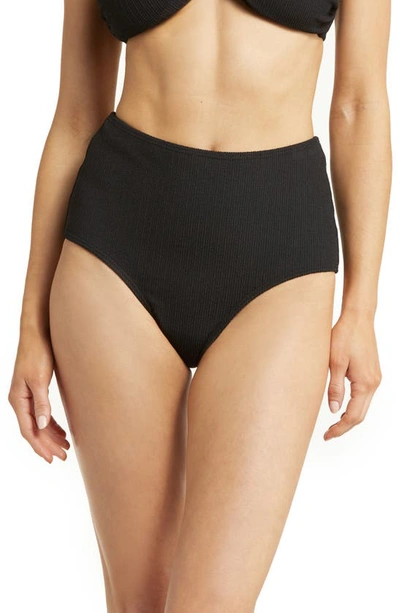 Change Of Scenery High Waist Bikini Bottoms In Black Texture