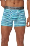 Tommy John Second Skin 4-inch Boxer Briefs In Blue Coral Painterly Stripe