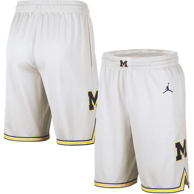 Jordan Brand White Michigan Wolverines Replica Team Basketball Shorts