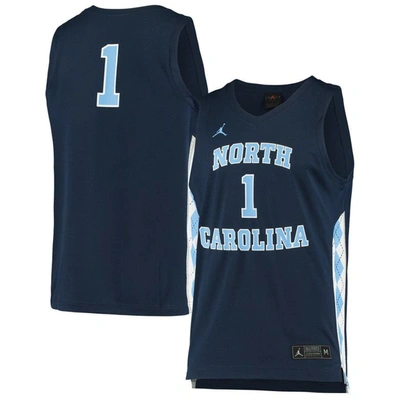Jordan Brand Unisex  #1 Navy North Carolina Tar Heels Replica Basketball Jersey