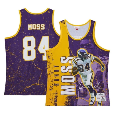 Mitchell & Ness Randy Moss Purple Minnesota Vikings 1998 Player Burst Tank Top