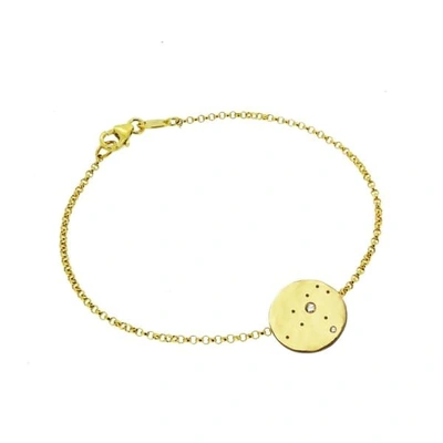 Yvonne Henderson Jewellery Leo Constellation Bracelet With White Sapphires - Gold
