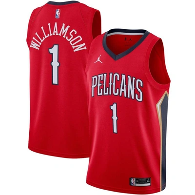 Jordan Brand Zion Williamson Red New Orleans Pelicans 2020/21 Swingman Jersey