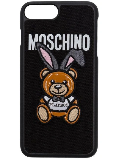 Moschino Playboy Iphone 7 Plus Case In Black