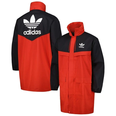 Adidas Originals Men's  Red, Black Manchester United Hoodie Full-zip Bench Jacket In Red,black