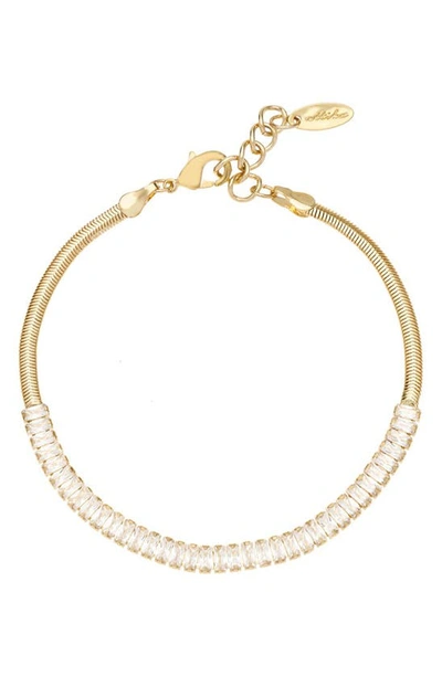 Ettika Baguette Cubic Zirconia Bracelet In Gold