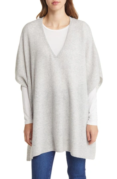 Nordstrom V-neck Wool & Cashmere Poncho In Gray