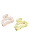 L Erickson Odessa Assorted 2-pack Jaw Clips In Allure/citrus