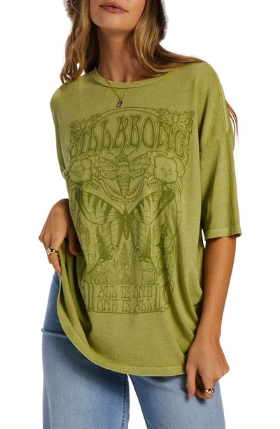 Billabong One Is All Oversize Graphic T-shirt In Willow