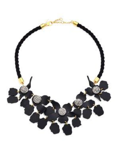 Lele Sadoughi Crystal Lily Necklace In Black