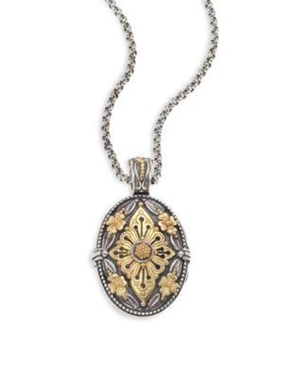 Konstantino Hebe Engraved 18k Yellow Gold & Sterling Silver Pendant In Silver Gold
