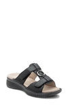 Ara Herra Slide Sandal In Black Calf