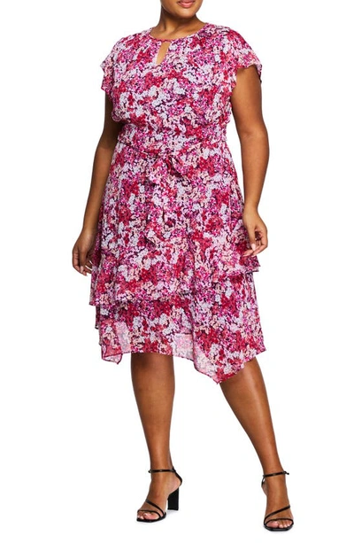 Estelle Carmine Flora Dress In Pink