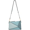 Loewe Blue Puzzle Leather Cross Body Bag In Aqua Multi