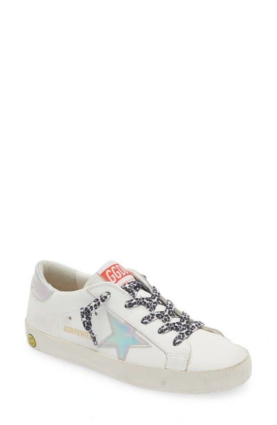 Golden Goose Kids' Super-star Low Top Sneaker In Optic White/ Silver