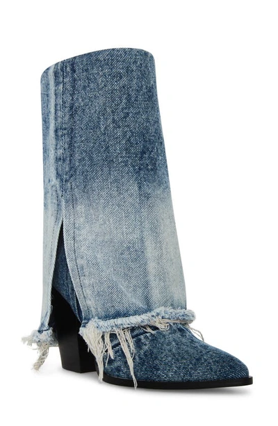 Steve Madden Livvy Knee High Boot In Denim Fabric