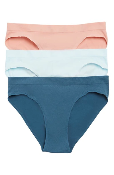 Nordstrom Rack 3-pack Assorted Bikinis In Pink Tan Multi