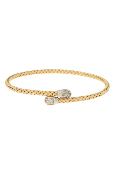 Meshmerise Woven Diamond Bangle Bracelet In Gold