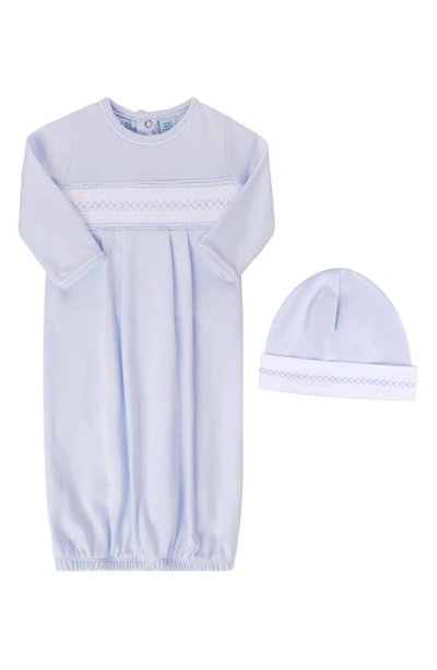 Feltman Brothers Baby Boy's Smocked Argyle Gown & Hat Set In Blue