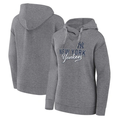 Profile Heather Gray New York Yankees Plus Size Pullover Hoodie