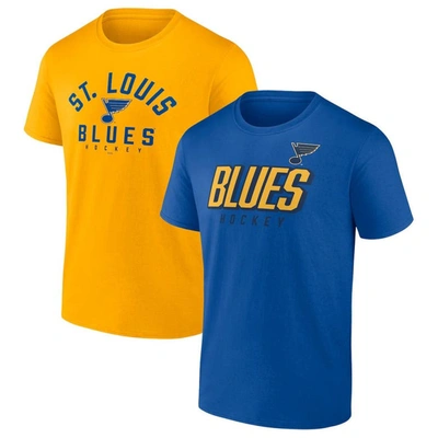 Fanatics Branded Blue St. Louis Blues Wordmark Two-pack T-shirt Set
