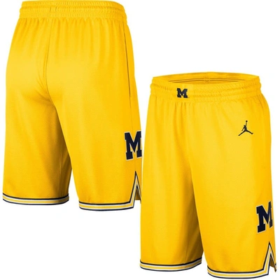 Jordan Brand Maize Michigan Wolverines Replica Team Basketball Shorts