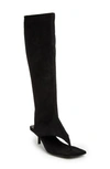 Jeffrey Campbell Confidence Knee High Sandal In Black Suede