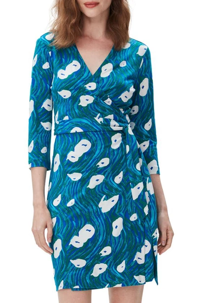 Diane Von Furstenberg New Julian Two Abastract Print Silk Wrap Dress In Multicolor