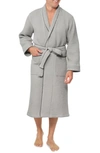 Boll & Branch Organic Cotton Waffle Robe In Pewter/ Stone
