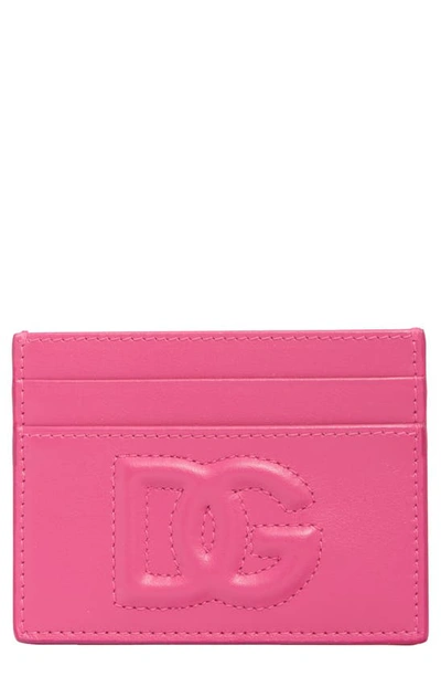Dolce & Gabbana Dg Logo Leather Card Case In Red