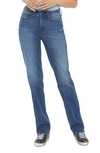 Nydj Relaxed Distressed Straight Leg Jeans In Bluewell