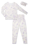 Everly Grey Baby Grey By  Charlie Fitted Two-piece Pajamas & Head Wrap Set In Bali