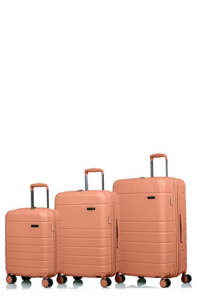 Champs Spinner Suitcase 3-piece Luggage Set In Coral