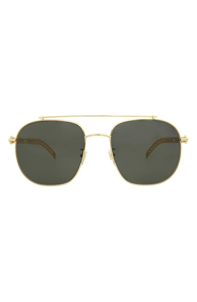 Gucci 58mm Aviator Sunglasses In Gold Gold Grey