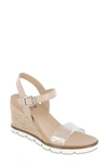 Mia Amore Bradi Espadrille Wedge Sandal In Beige/ Clear