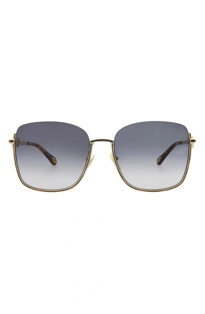 Chloé Novelty 59mm Square Sunglasses In Gold