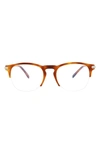 Brioni Fashion 51mm Round Optical Glasses In Brown