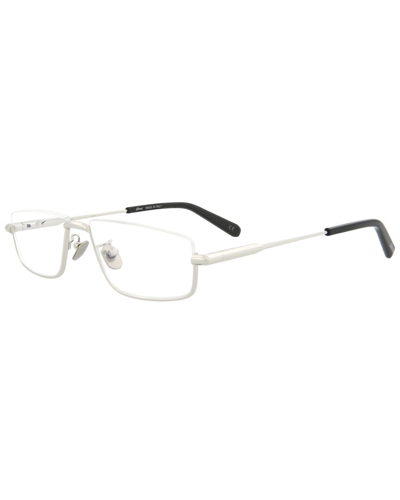 Brioni Novelty 56mm Rectangular Optical Glasses In Silver