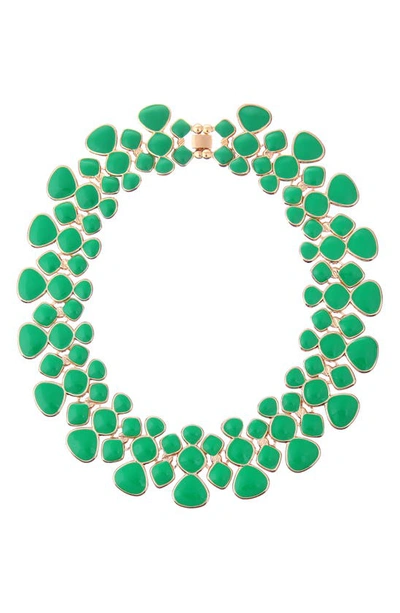 Eye Candy Los Angeles Honeycomb Collar Necklace In Green