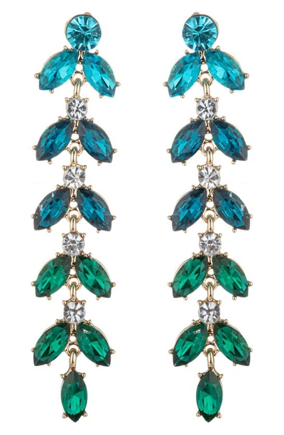 Eye Candy Los Angeles The Luxe Collection Blue Leaf Dangle Earrings