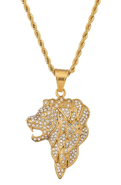 Eye Candy Los Angeles Milo Lion Pendant Necklace In Gold