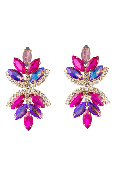 Eye Candy Los Angeles Camille Statement Drop Earrings In Pink
